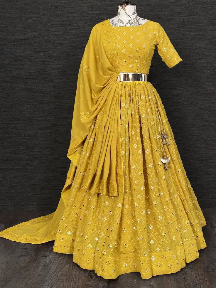 haldi outfit ideas for bride mustard yellow