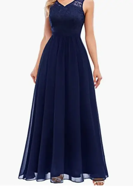 simple navy blue bridessmaid dress