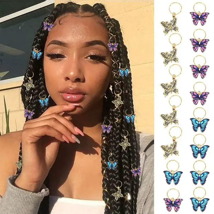 Butterfly Locs with Hair Jewelry