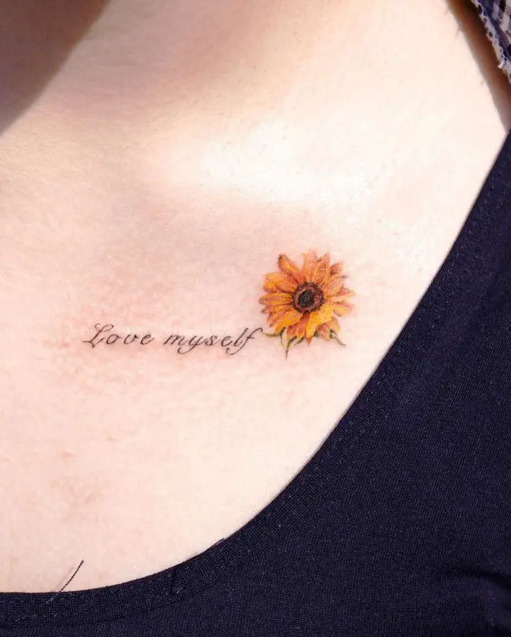 Pretty Sunflower Tattoo Ideas for Females