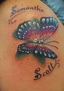 3D Butterfly Neck Tattoo For Women