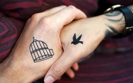 Cage Bird Matching Best Friend Tattoo