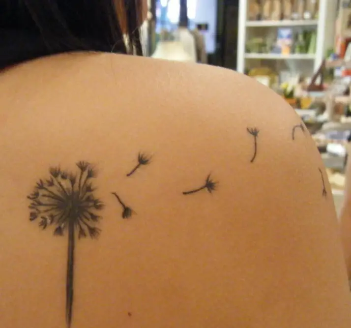 4] Dandelion Shoulder Tattoo Design