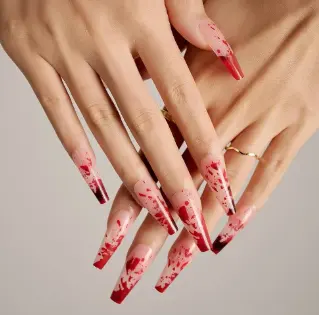 Dripping Red Halloween nails