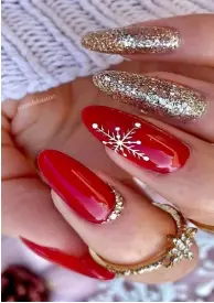 Glittery pink nails