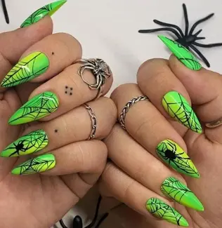 Neon Halloween Nails