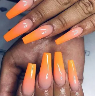 Ombre Fall Nails Orange