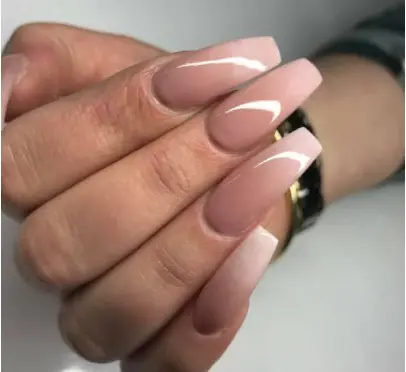 Ombre nails light pink