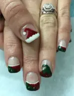 Red and Green Harmony nails